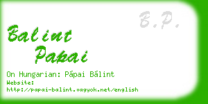 balint papai business card